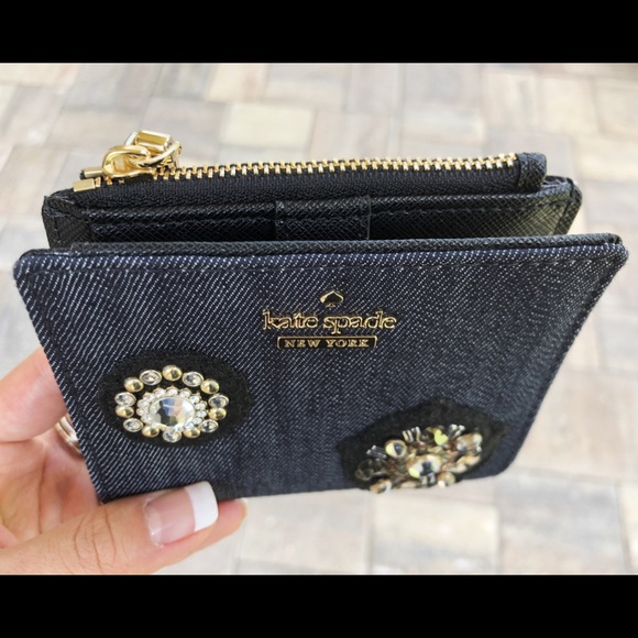 Kate Spade Adalyn Embellished Denim Wallet - Picture 3 of 7
